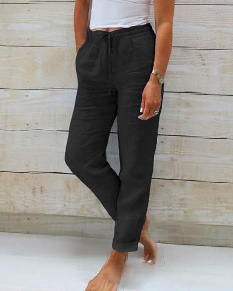 Allison - Elegant custom-made cotton-linen pants