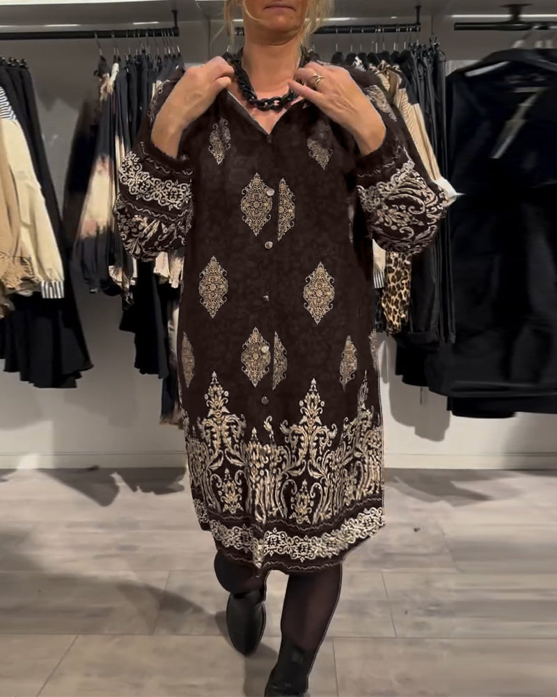 Vintage-Inspired Button-Front Dress