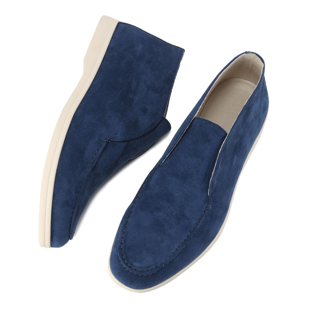 Luxurious Suede Loafers with Elevated Heel