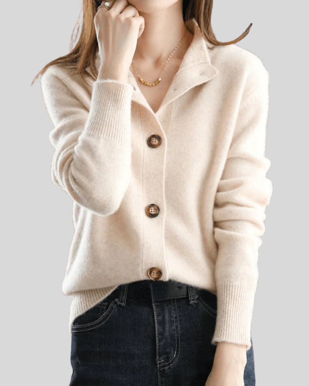 Claire | Elegant Retro-Style Cashmere Cardigan for Timeless Chic
