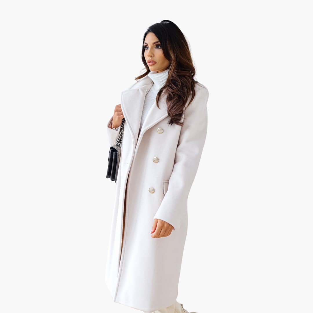 Elegant women's trench coat with lapel collar
