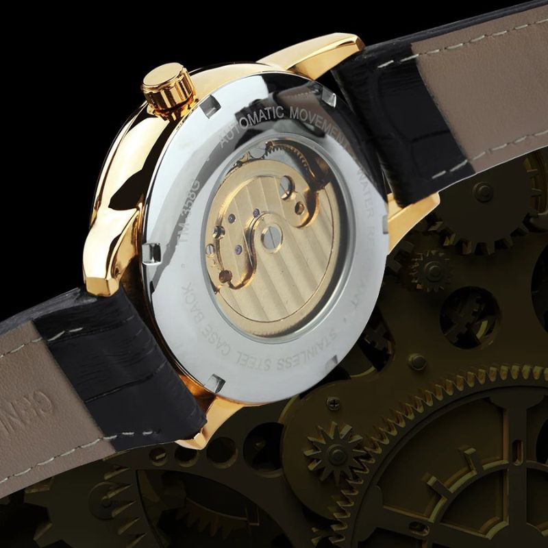 Skeleton Automatic Watch with Moon Phases