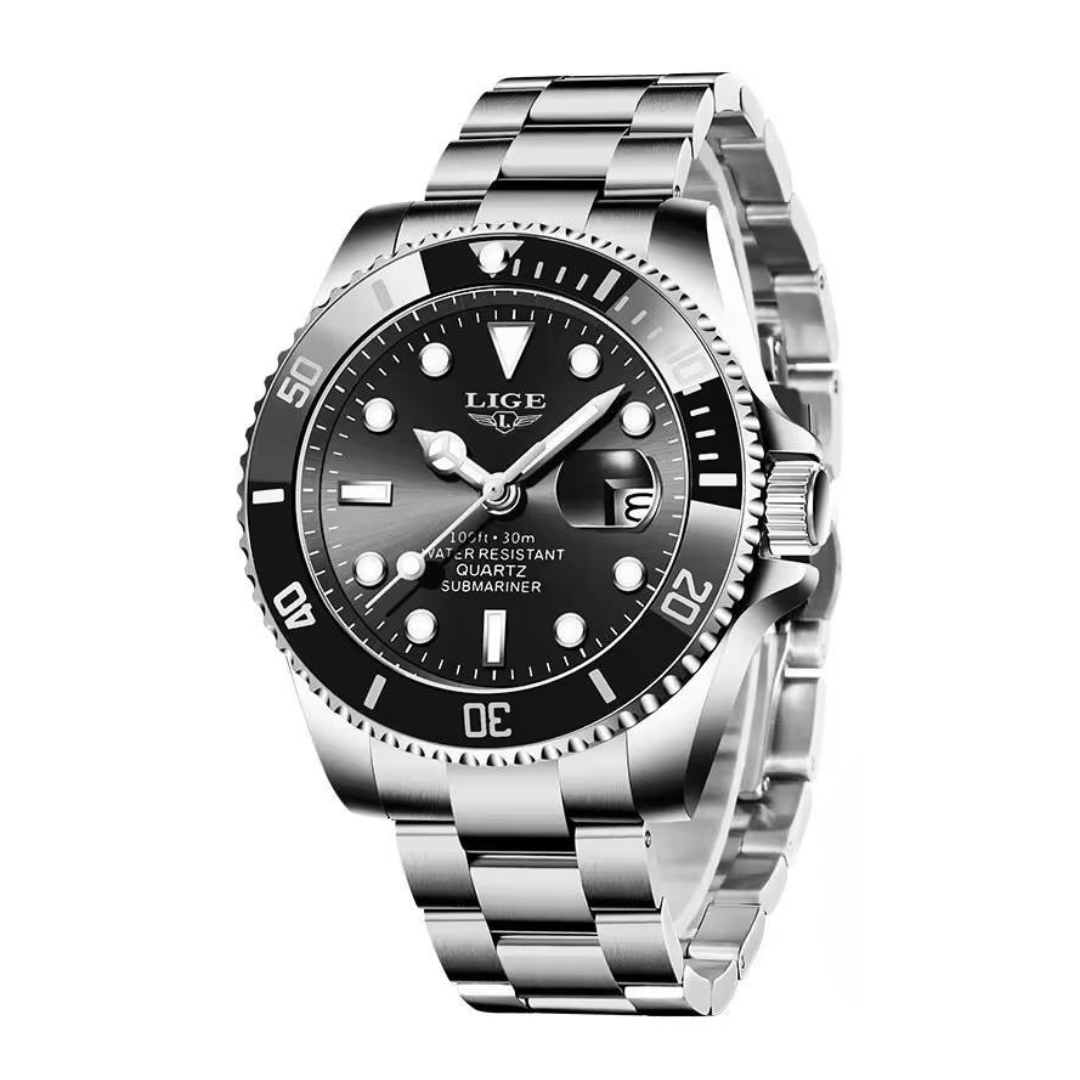 Elegant masculine stainless steel diving watch