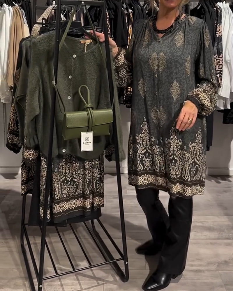 Vintage-Inspired Button-Front Dress