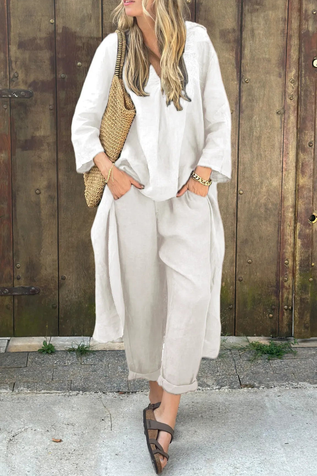 Florence Women's Comfortable Long Tunic & Pant Ensemble for Effortless Style