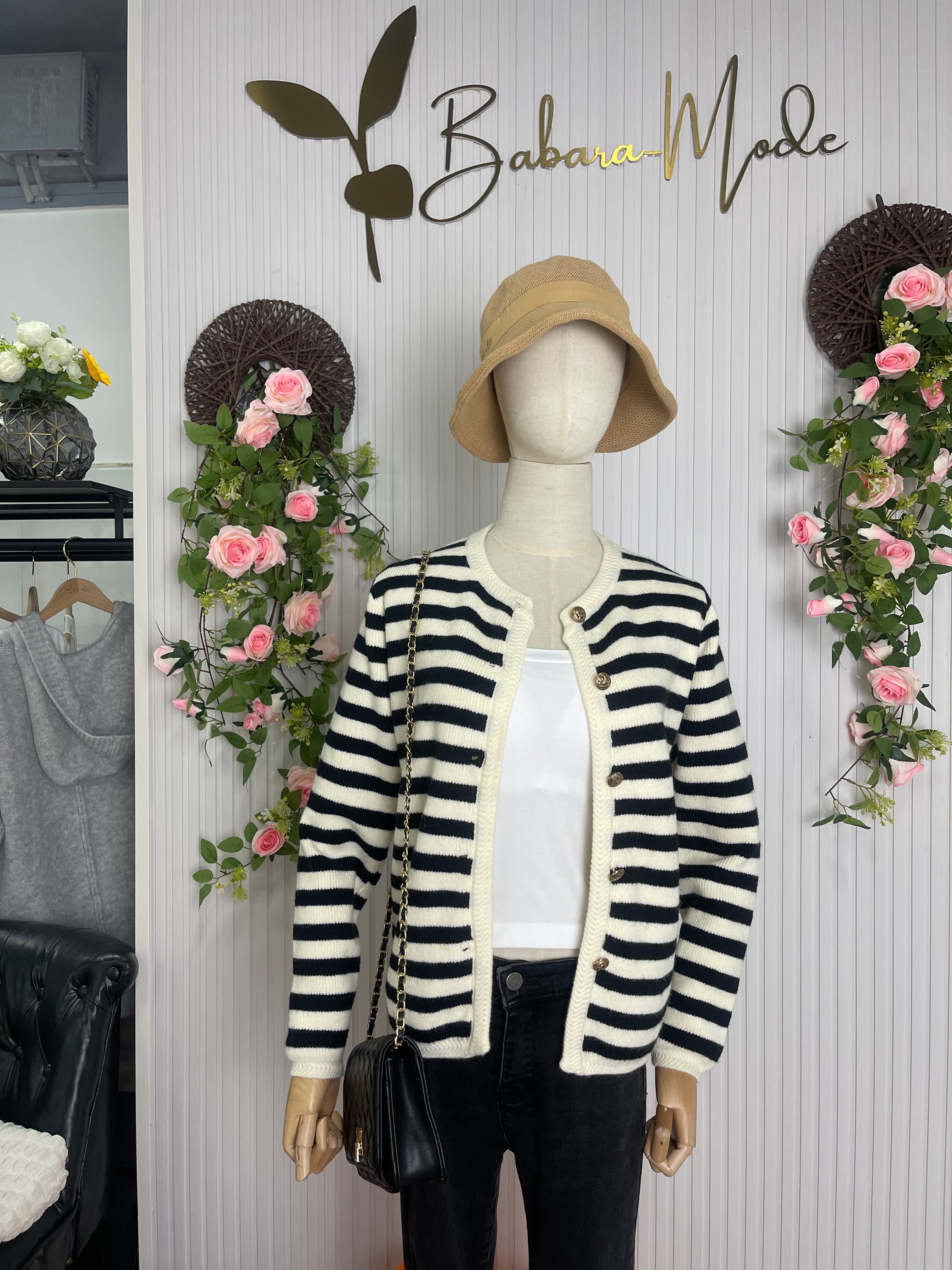 MYLAH | Sophisticated Striped Cardigan for a Stylish Look