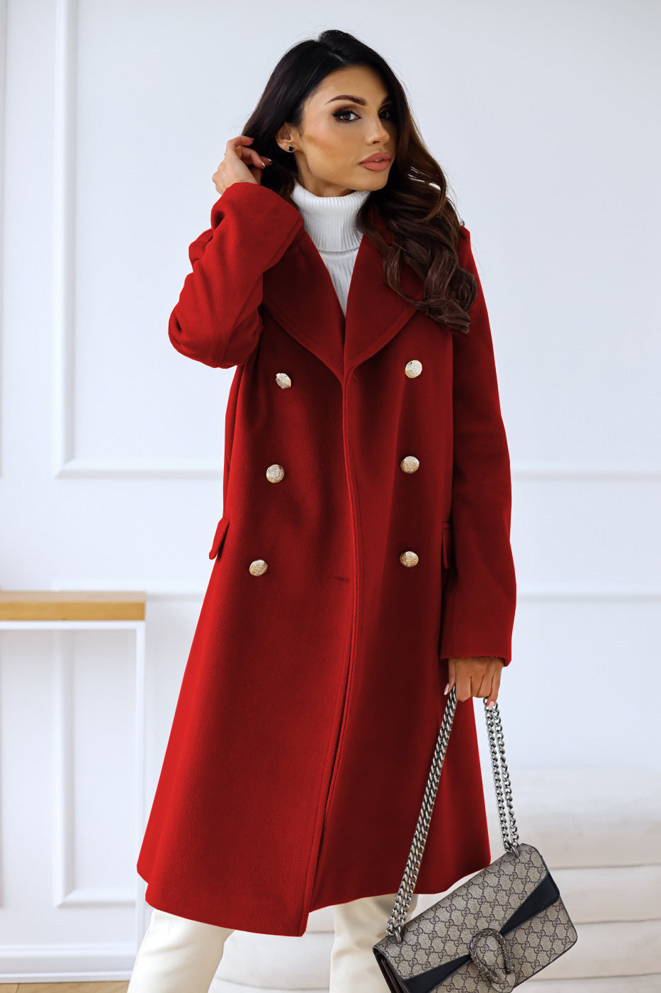 Sofie | Women's Trench Coat with Lapel Collar for Wintertime