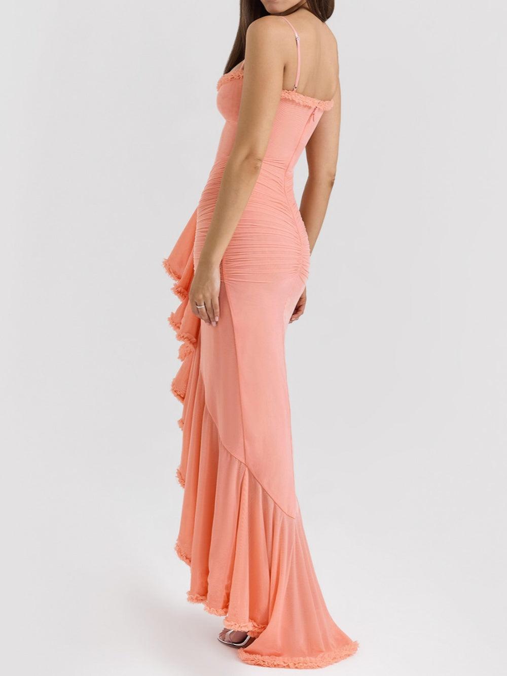 Long Mesh Maxi Dress with Off-Shoulder Design for an Elegant and Trendy Look