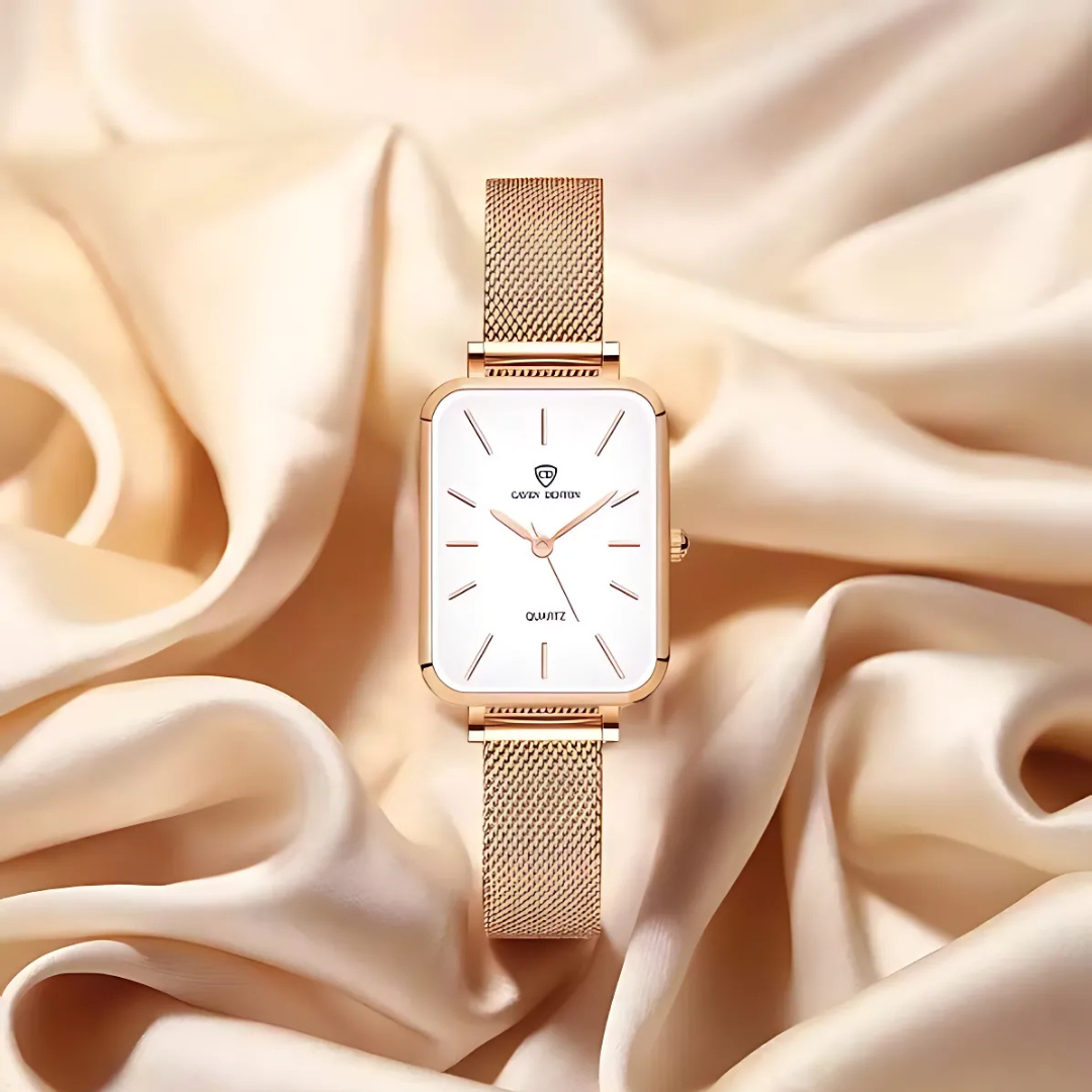 Minimalist Quartz Watch with Mesh Bracelet