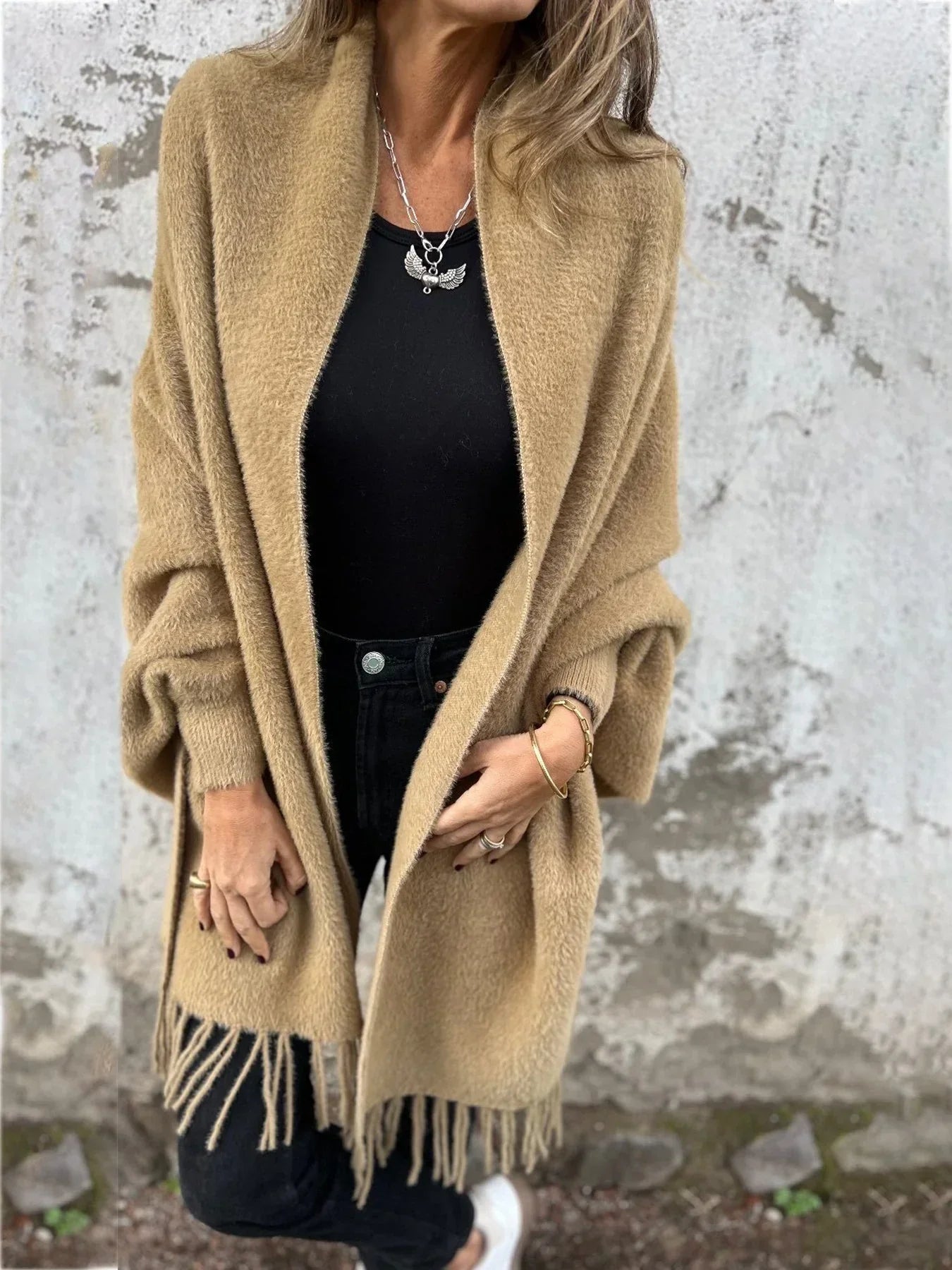 Sophisticated Draped Cardigan for Effortless Elegance