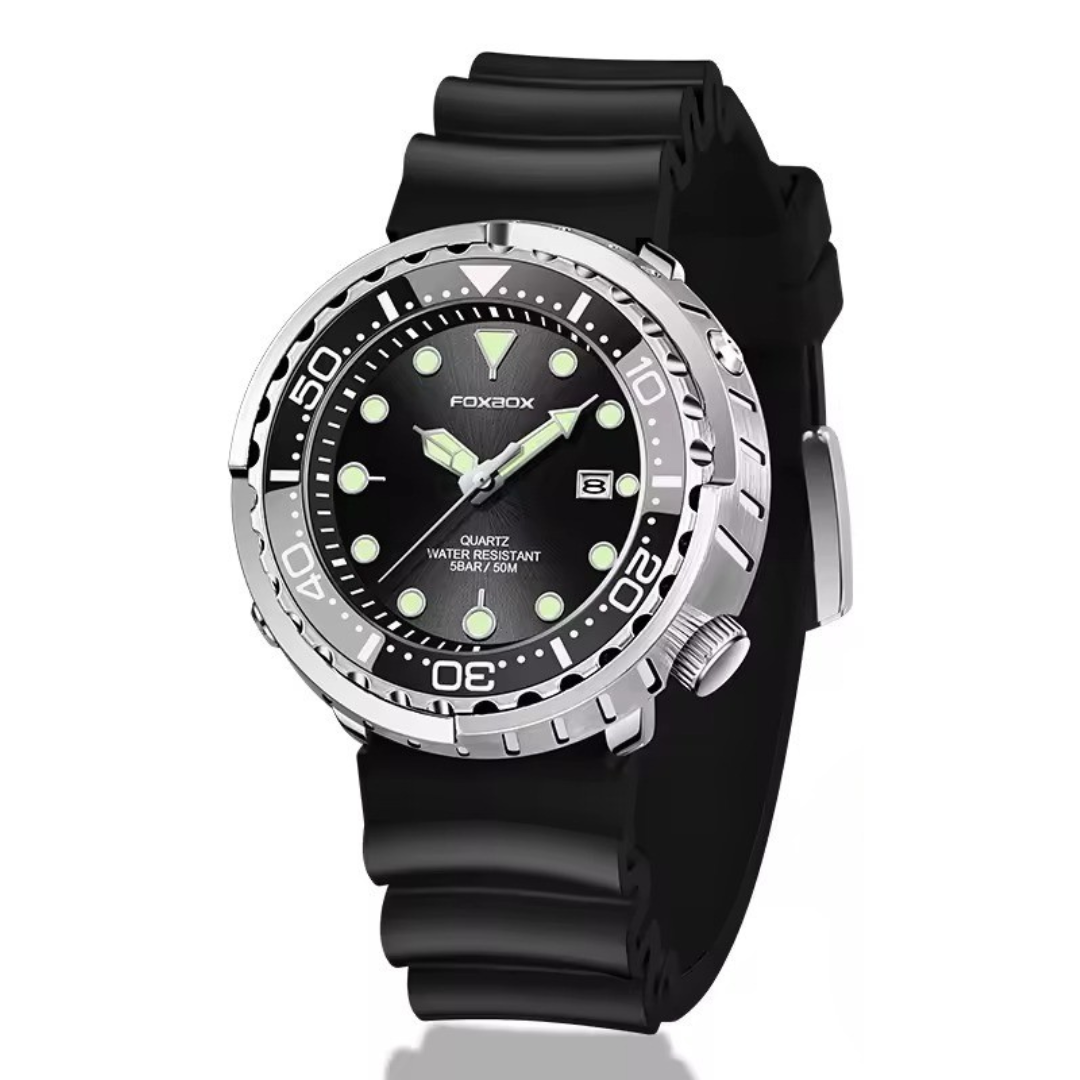 Sport Chronograph Watch with Silicone Strap for a Modern and Practical Style