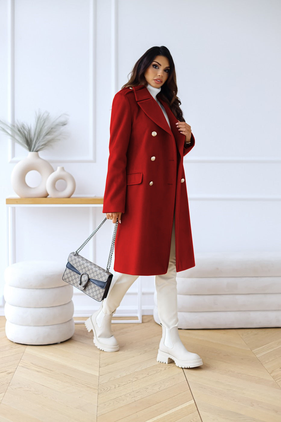Noor | Elegant Double-Slit Classic Style Women's Coat