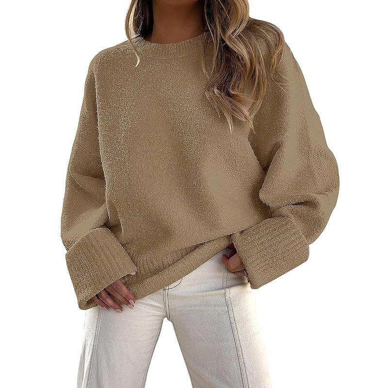 Cozy Long-Sleeve Crewneck Pullover Sweater for Everyday Warmth