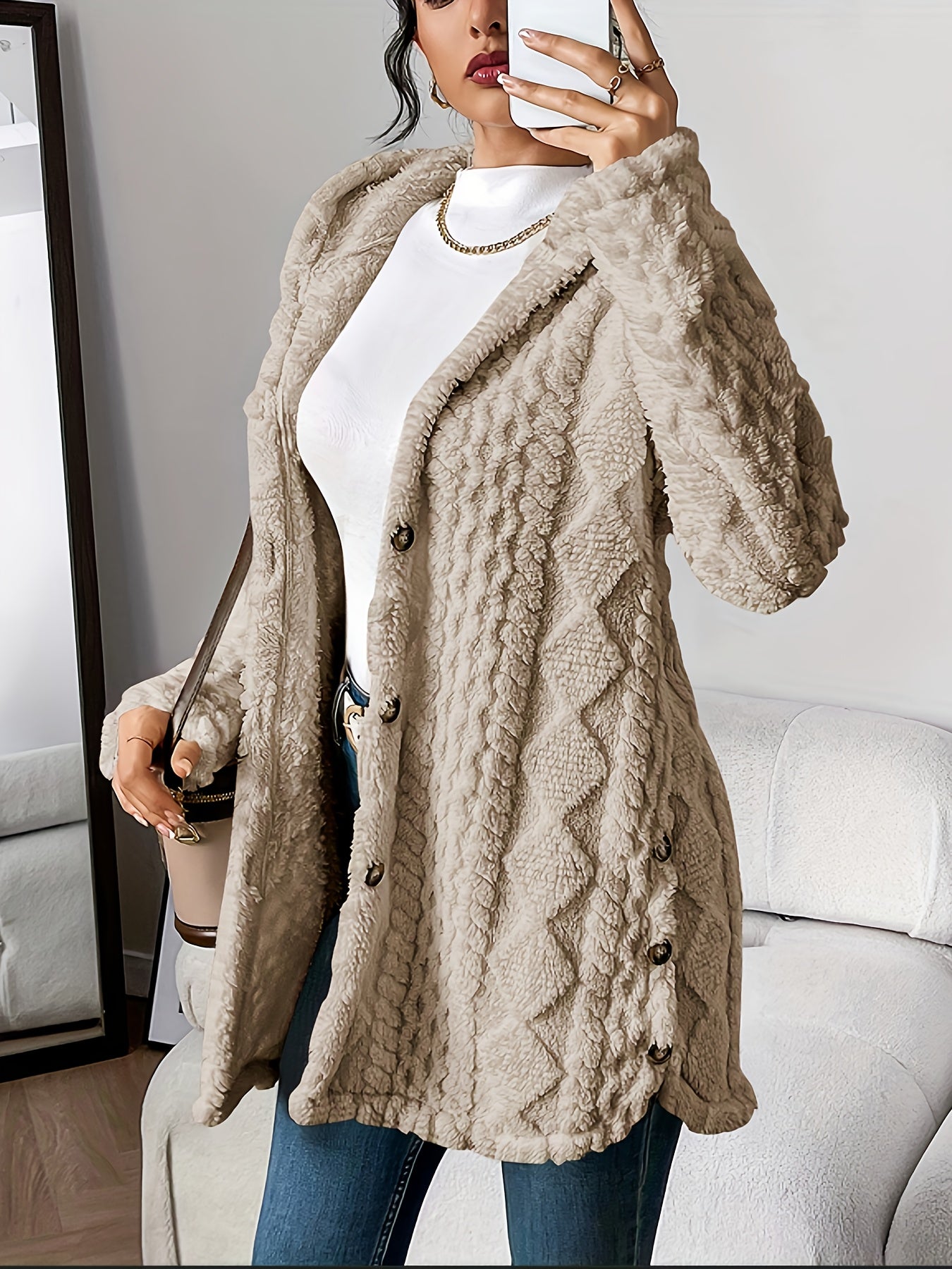 Chateau Elise™ Luxe Plush Hooded Cardigan - Supreme Comfort and Style