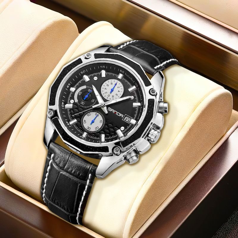 Quartz chronograph watch for car racing