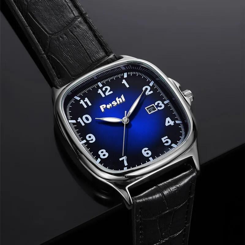 Elegant Quartz Watch with Fashion Leather Strap