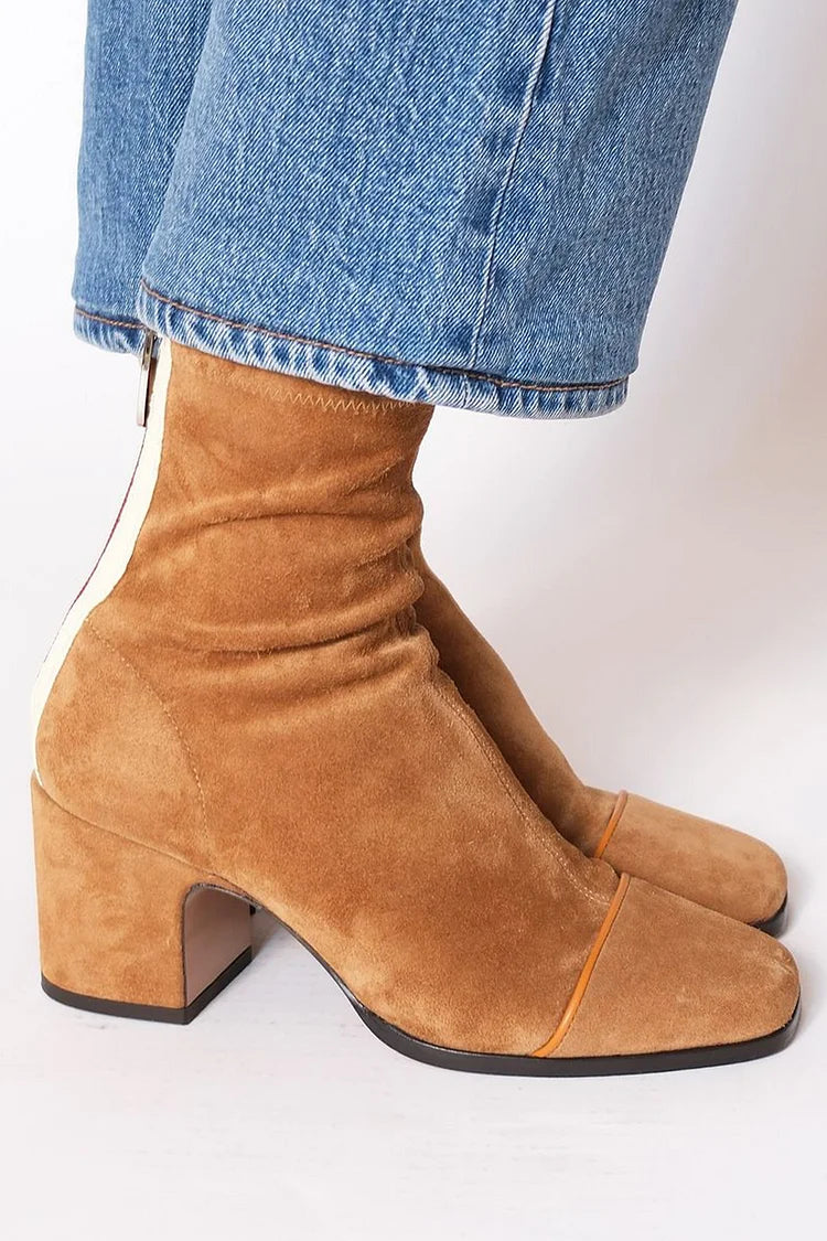 Suede Ankle Boots with Lightning Zip for a Stylish and Comfortable Look