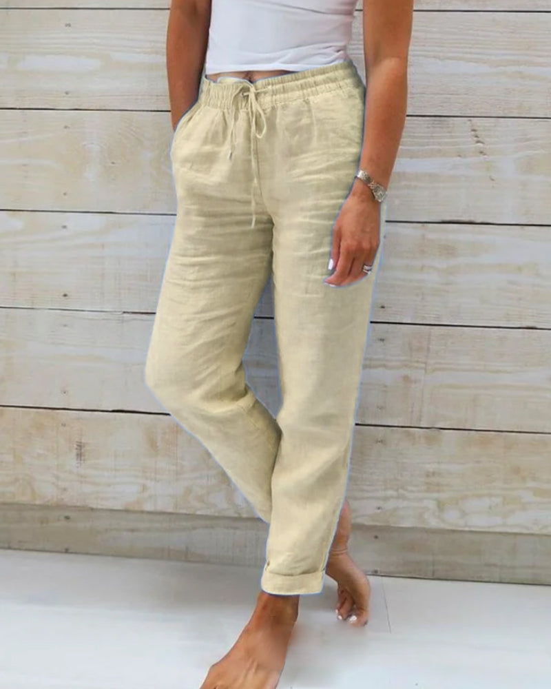 Allison - Elegant custom-made cotton-linen pants