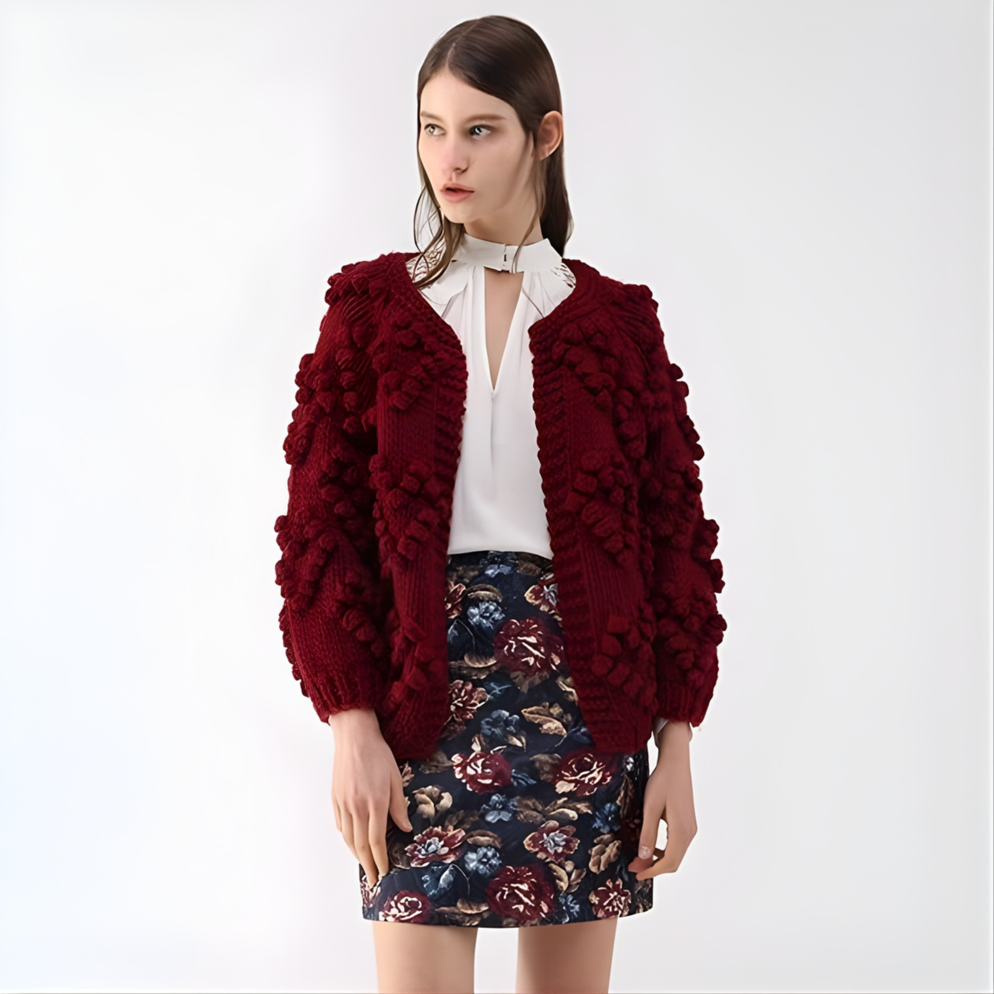 Cozy Open-Front Cardigan with Long Sleeves