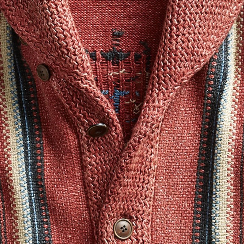 Adrian Vintage Jacquard Lapel Knit Cardigan — Timeless Style, Cozy Comfort