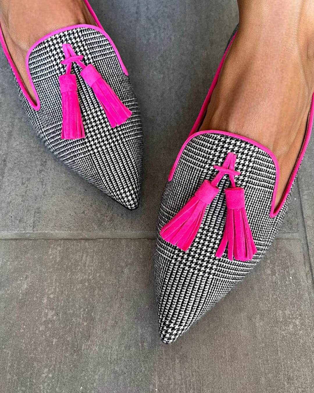 Pointed-Toe Loafer with Fluorescent Fringes