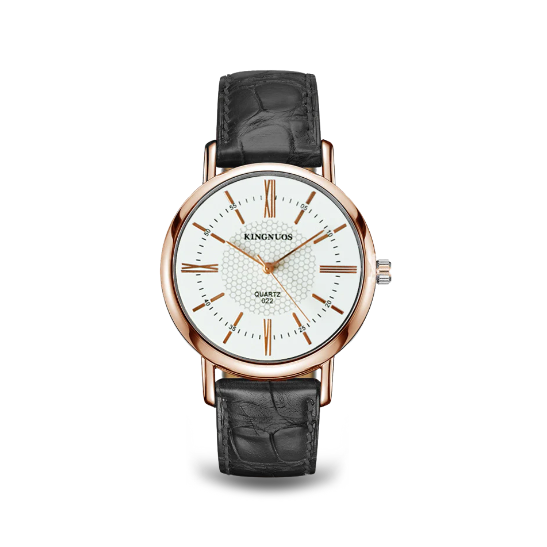 Elegant Leather Strap Quartz Wristwatch for Timeless Style