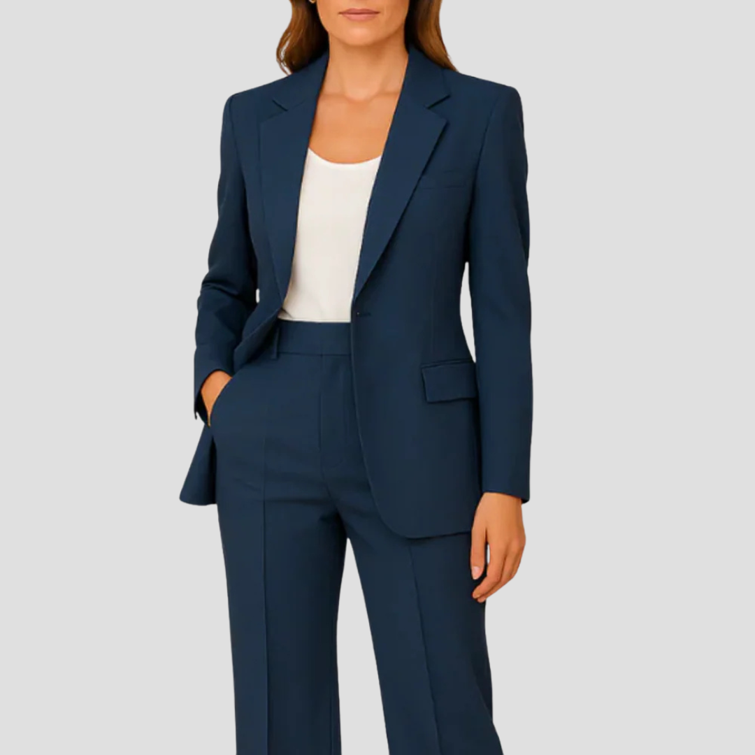 Evelyn | Elegant Women's Tailored Suit Set with Stylish Long Blazer