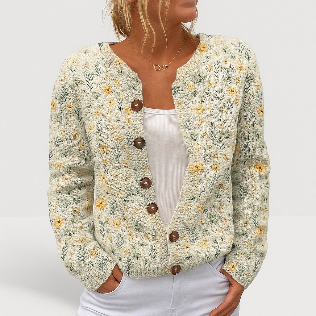 Alina | Women's Floral Knit Cardigan | Versatile Fit