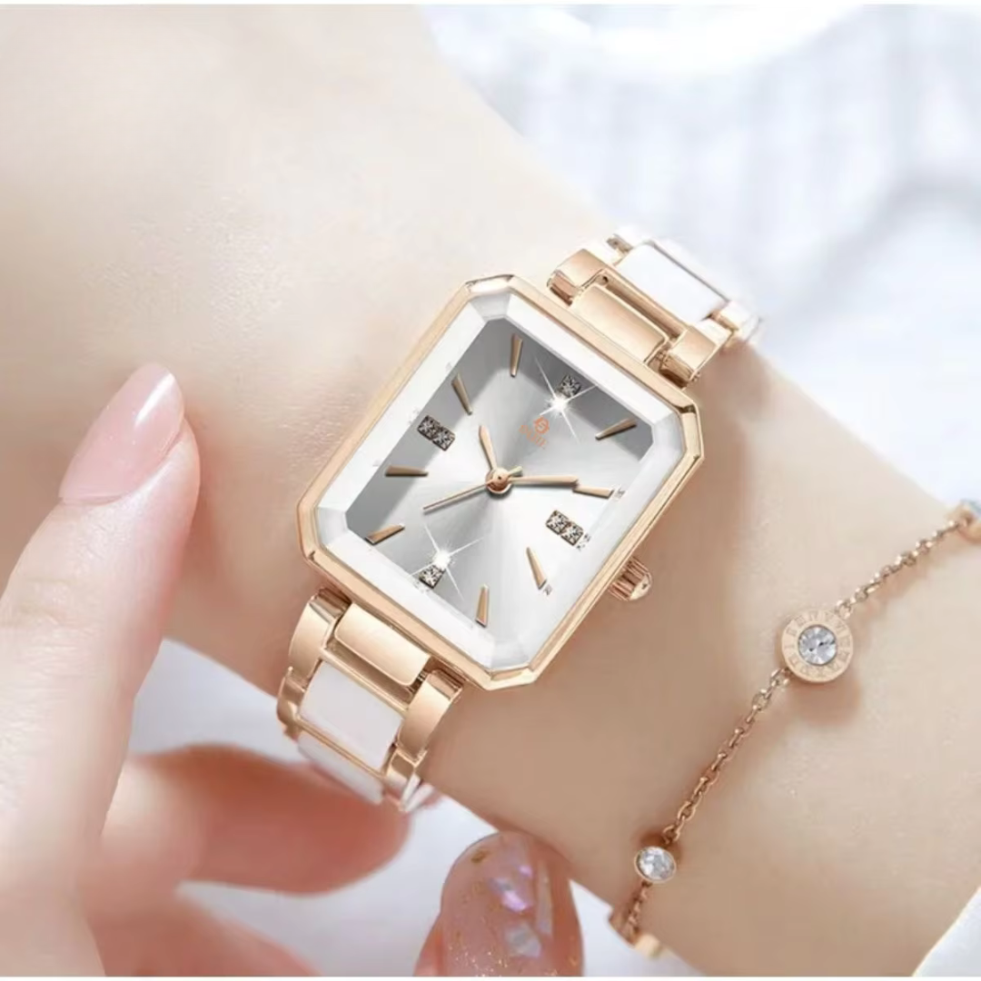 Elegant Luxury Diamond Square Quartz Watch for a Sleek and Stylish Look
