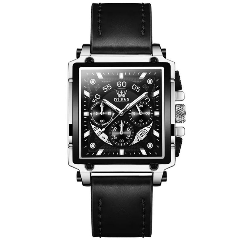 Elegant chronograph watch with square dial for a sophisticated style
