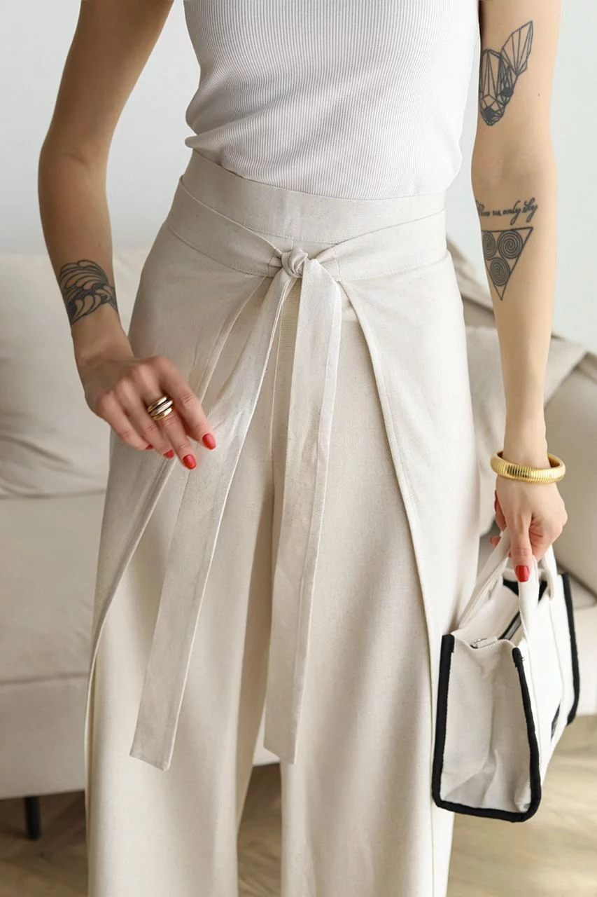 ARIANE – Women's Wide Linen Pants for a Stylish and Comfortable Look