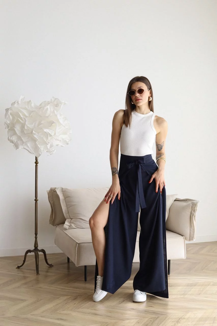 ARIANE – Women's Wide Linen Pants for a Stylish and Comfortable Look