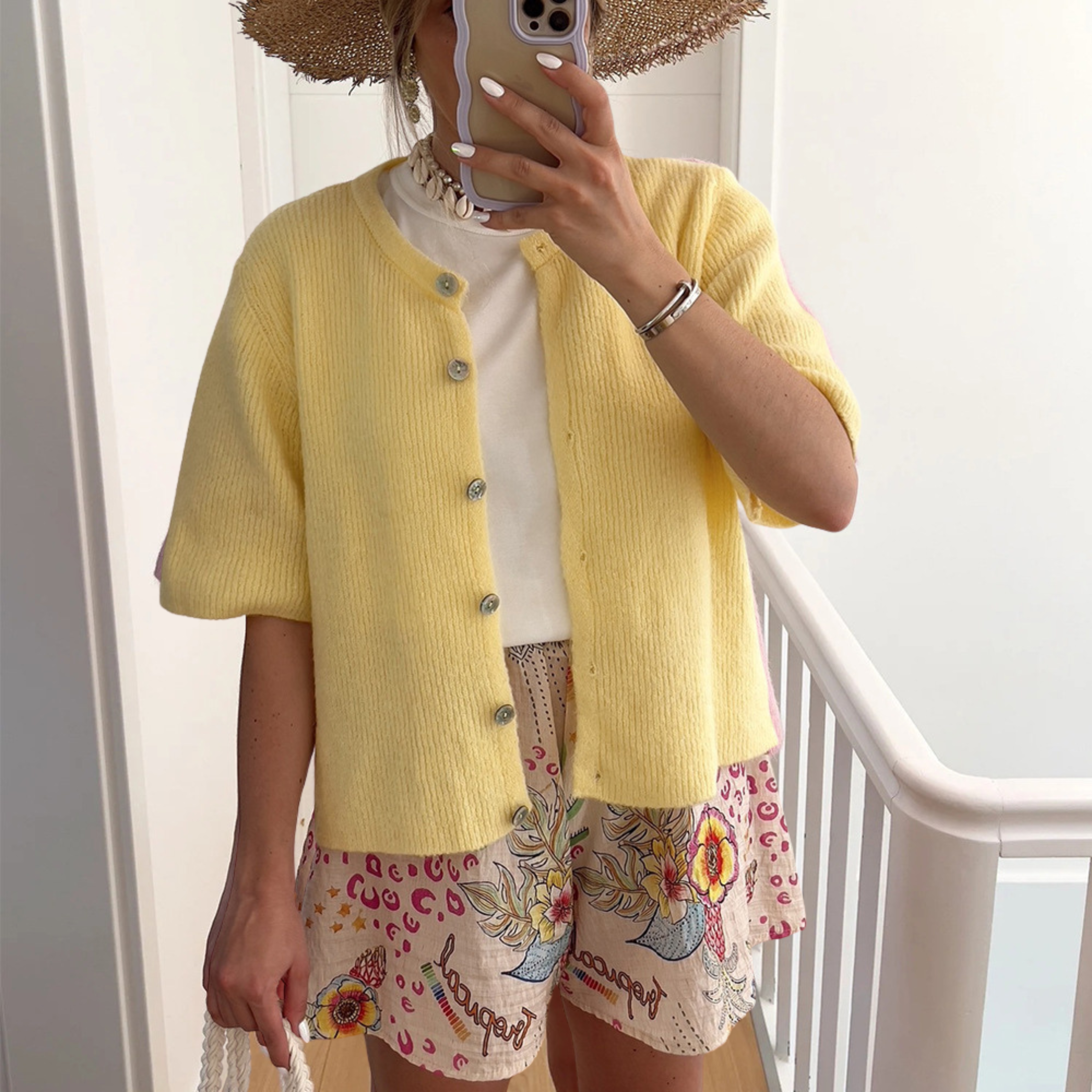 Casual Summer Lightweight Cardigan with Short Sleeves
