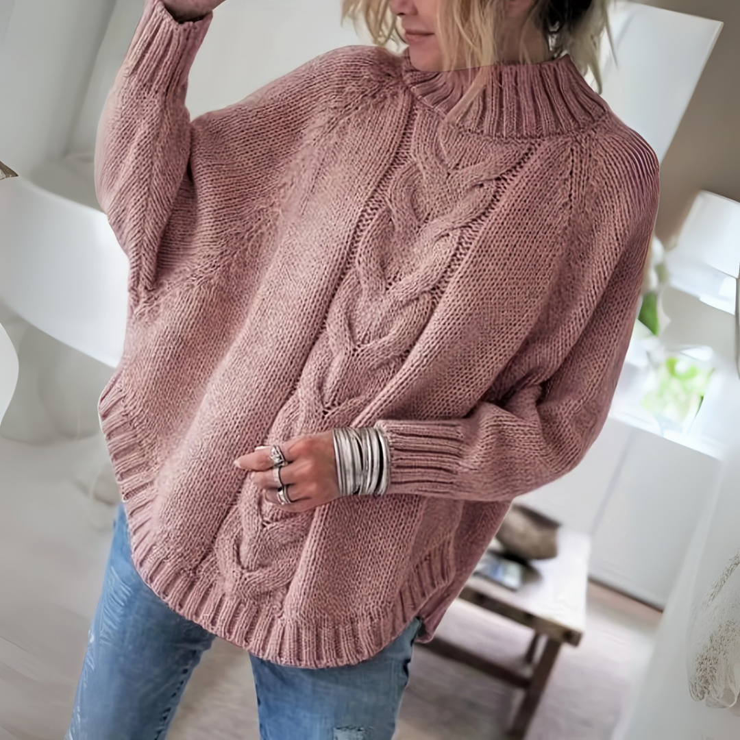 Lorette - Elegant Cable Knit Sweater for a Sophisticated Style