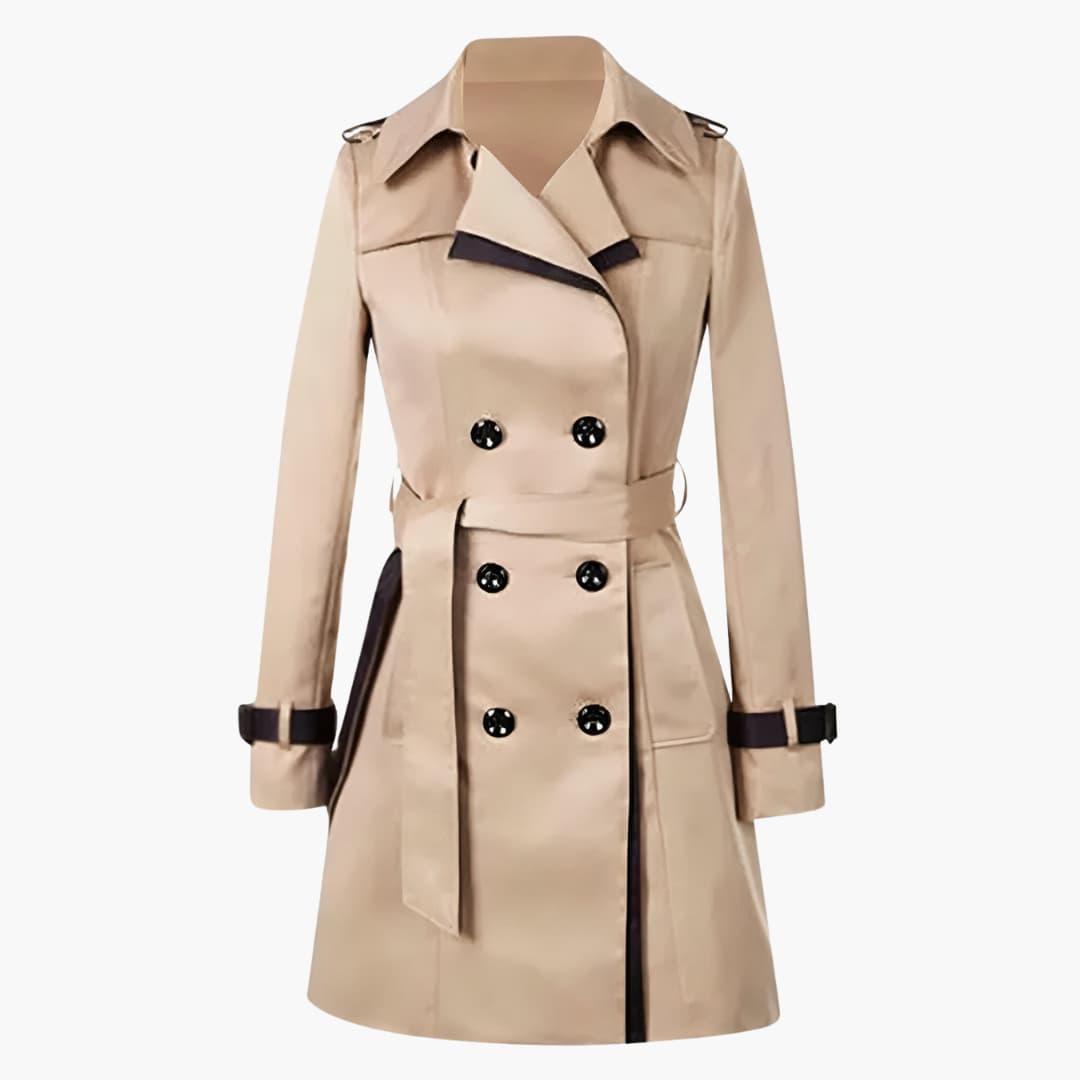 Stylish women's trench coat with belt