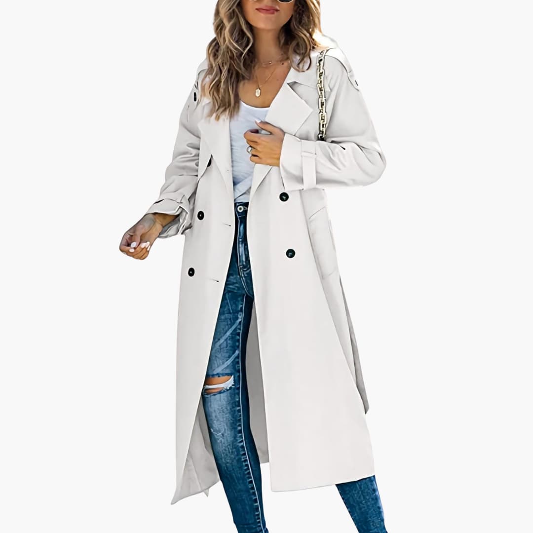 Elegant double-breasted trench coat for women – timelessly stylish