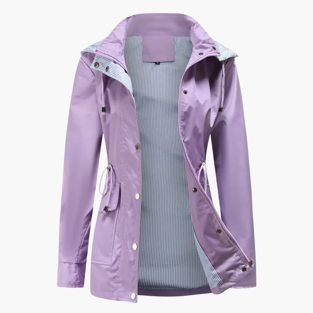 Long trench coat with hood – Elegant women's coat