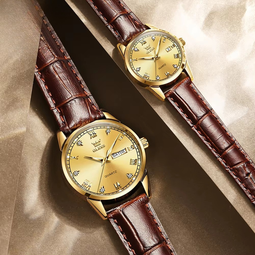 Elegant Business Style Analog Quartz Couple Watch