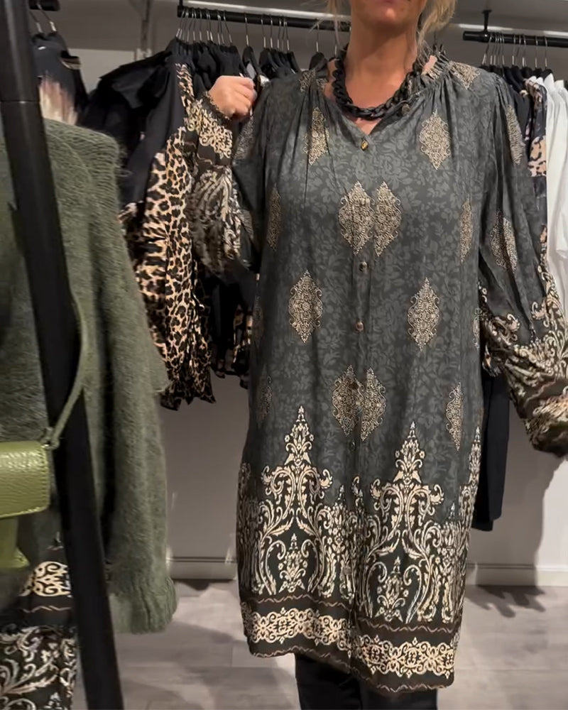 Vintage-Inspired Button-Front Dress