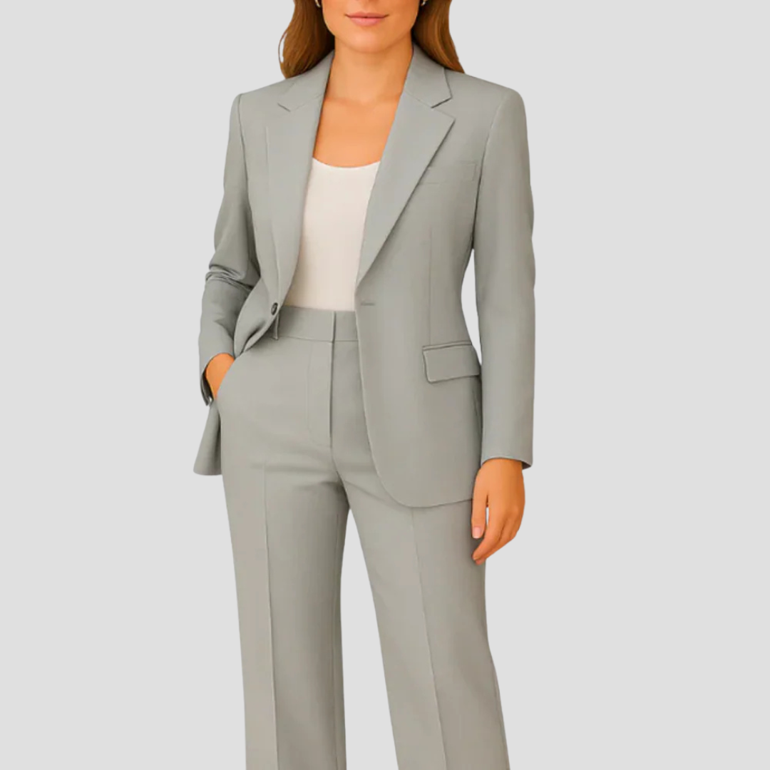 Evelyn | Elegant Women's Tailored Suit Set with Stylish Long Blazer