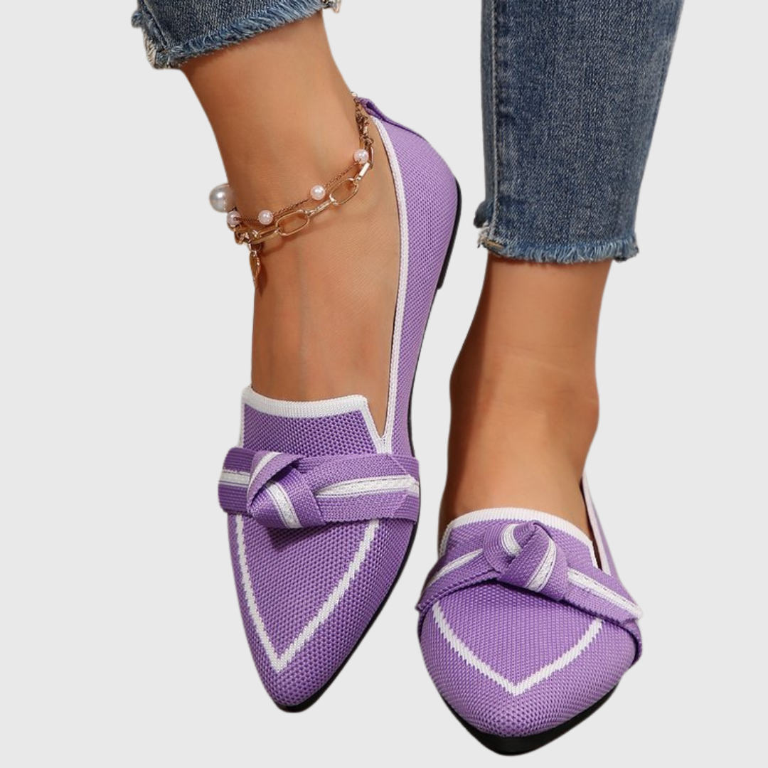 Mirella - Comfortable Bow Loafers