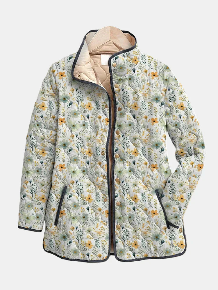 Nola Floral-Print Quilted Jacket – Lightweight, Cozy Outerwear