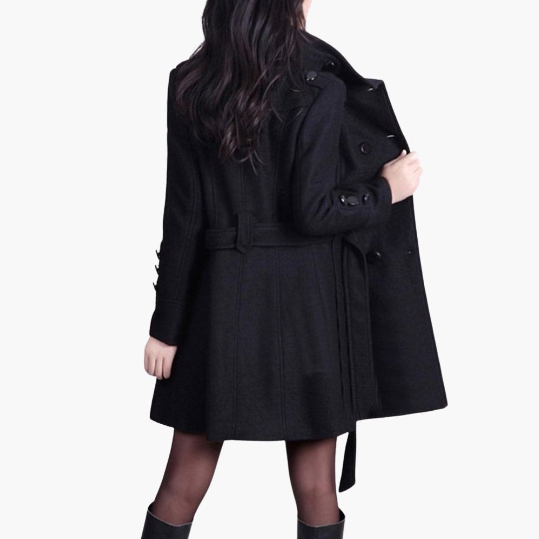 Elegant women's trench coat with belt and double buttons