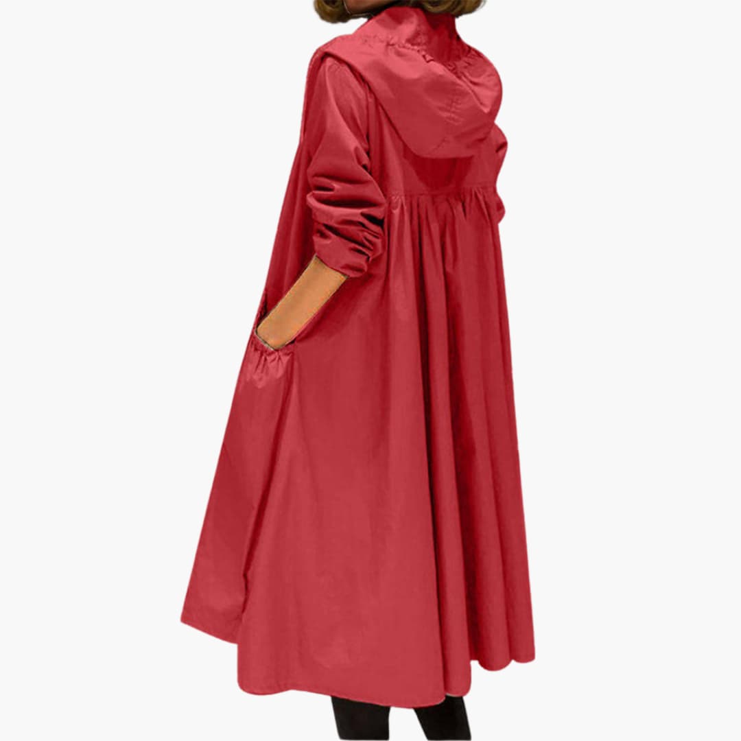 Elegant Long Trench Coat with Hood for Women