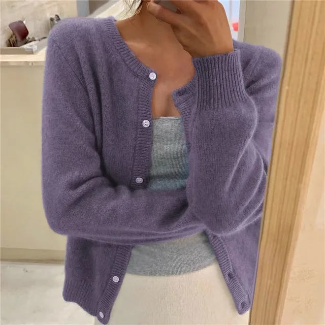 Erica Women's Winter Cozy Long Sleeve Button-Front Cardigan for Casual Style