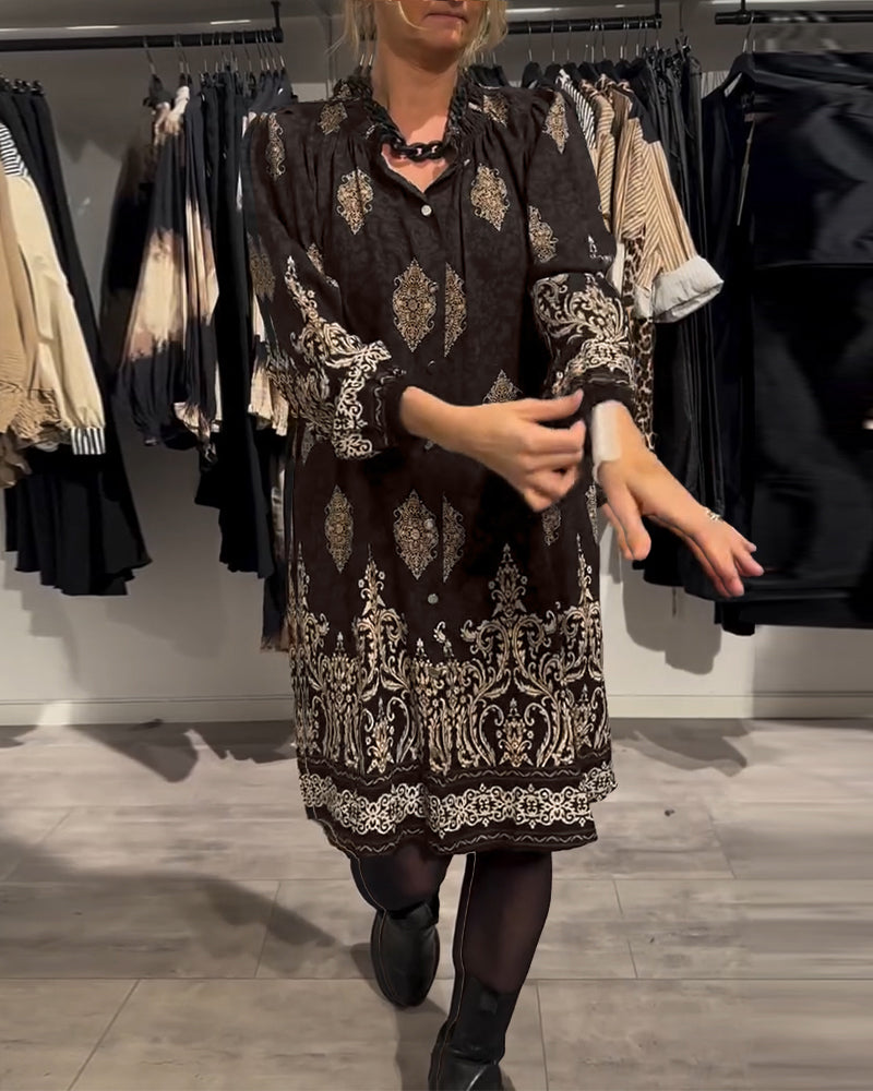 Vintage-Inspired Button-Front Dress