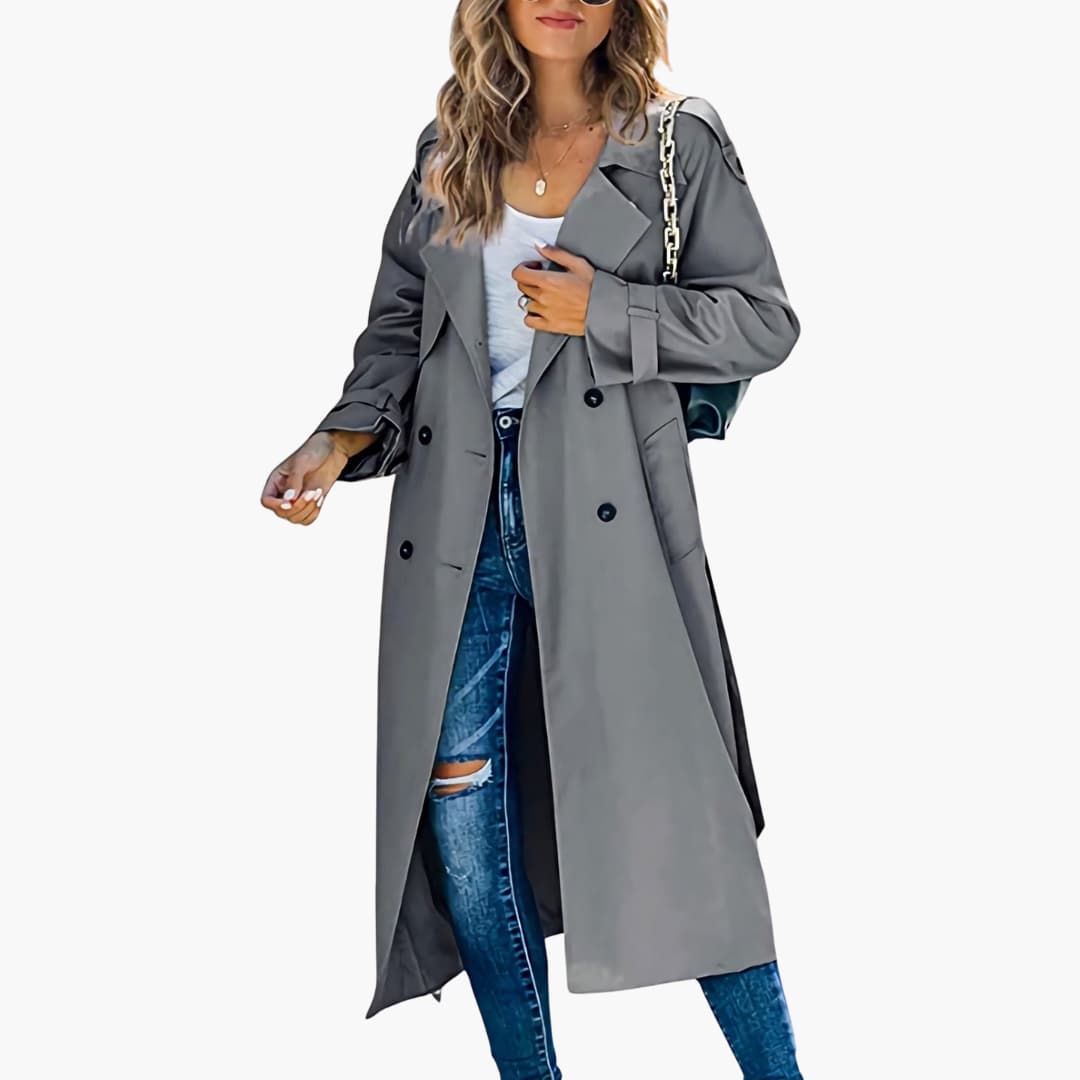 Elegant double-breasted trench coat for women – timelessly stylish