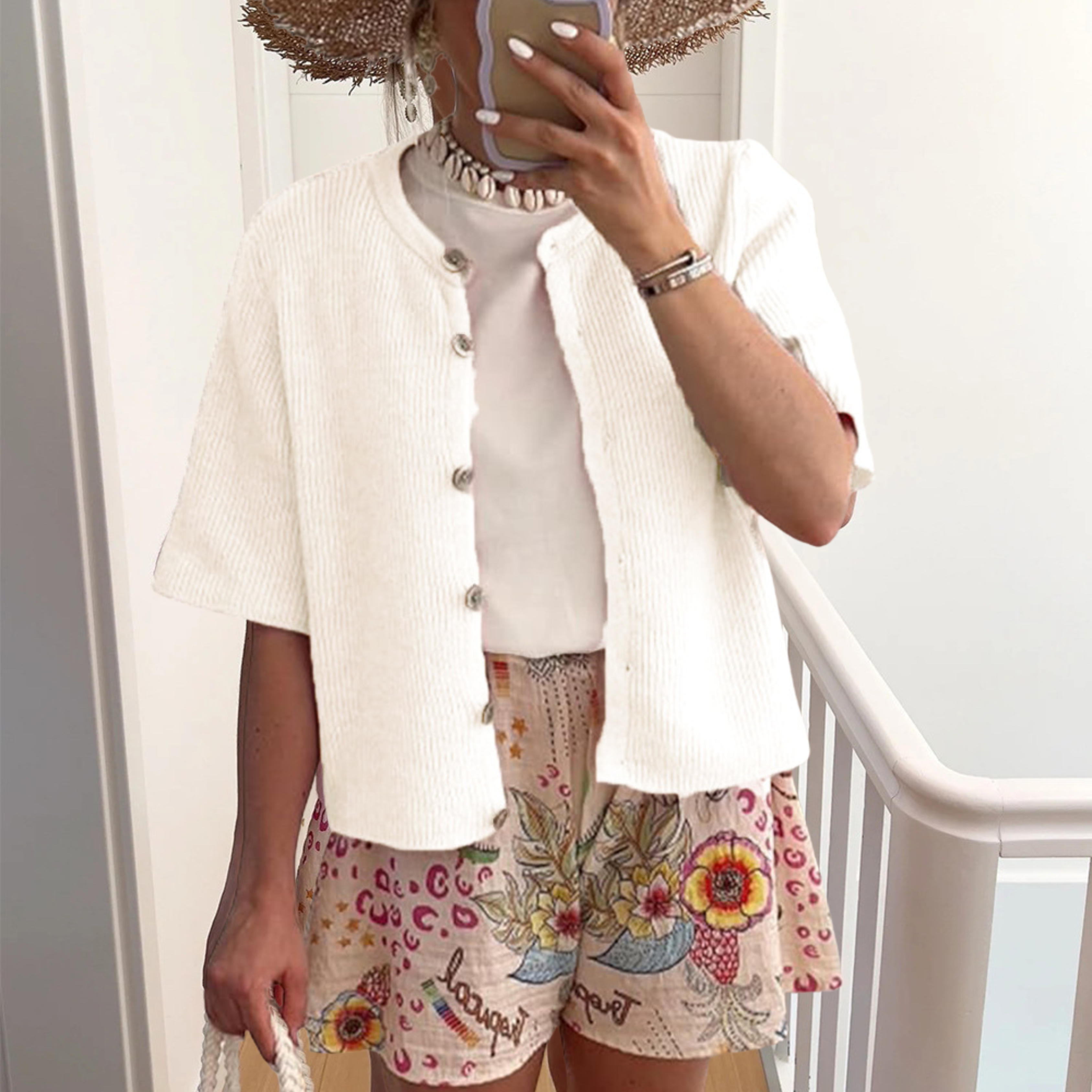 Casual Summer Lightweight Cardigan with Short Sleeves