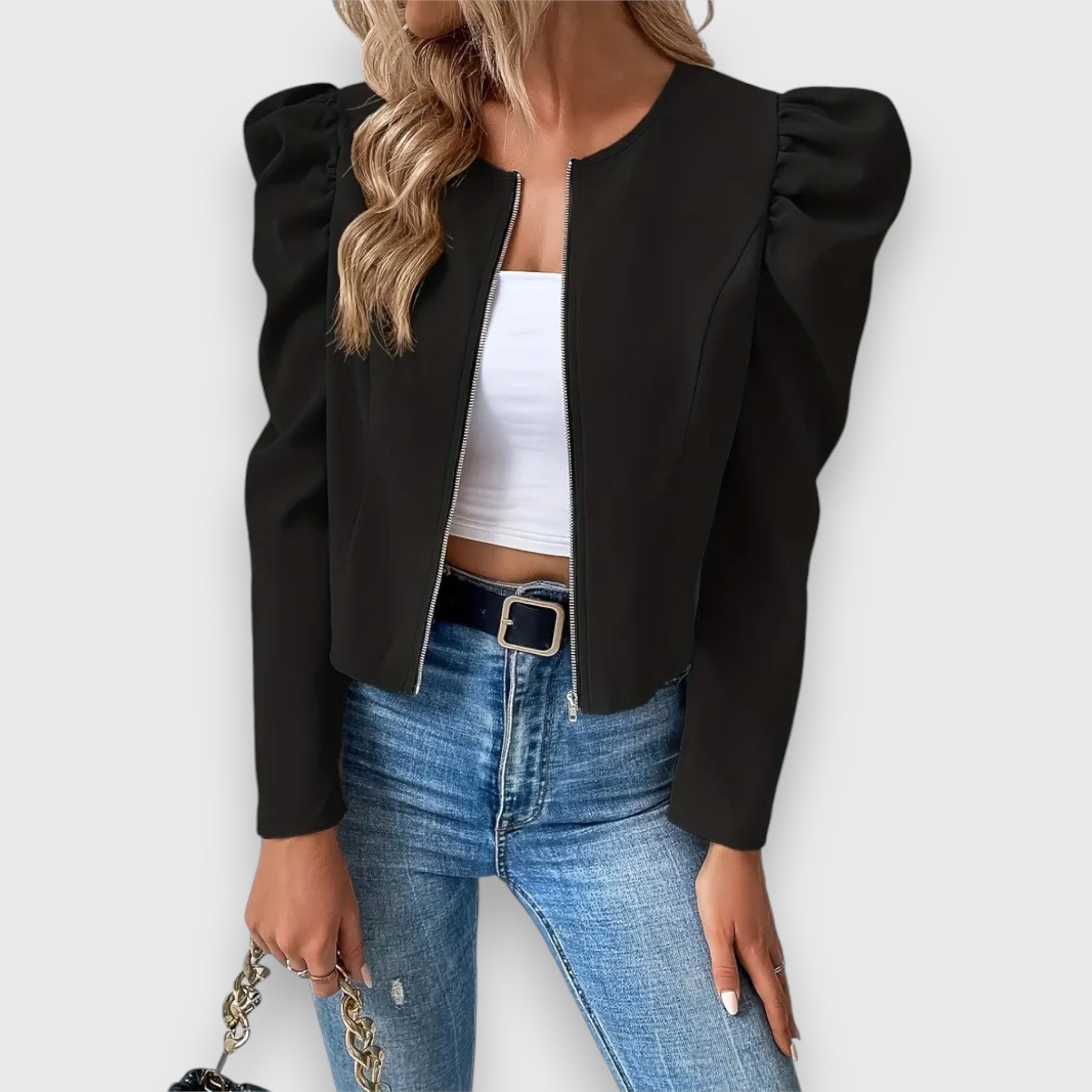 Léa – Elegant Women's Blouse with Puff Sleeves