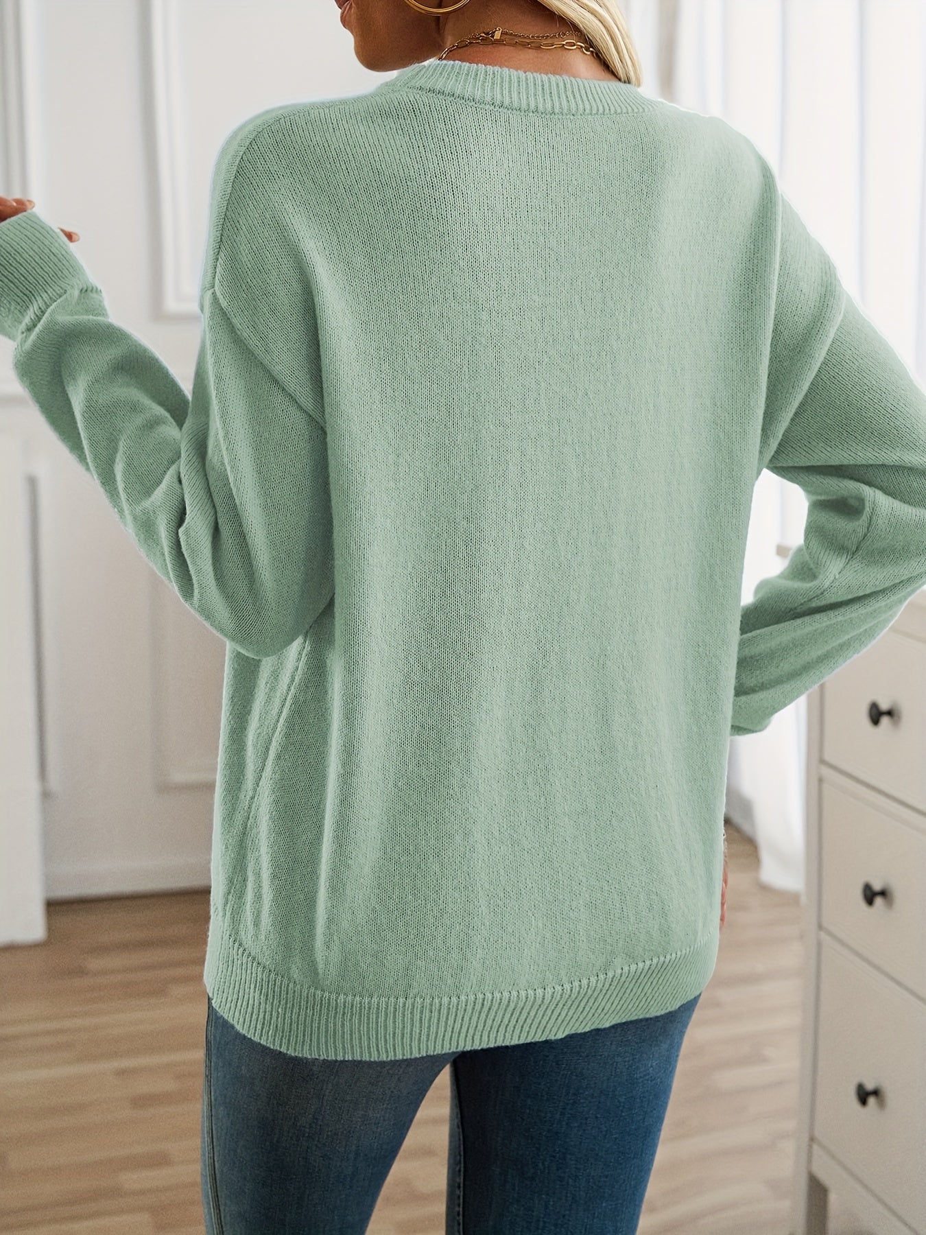 Elisabeth Women's Sweater with Long Sleeves and Round Neck